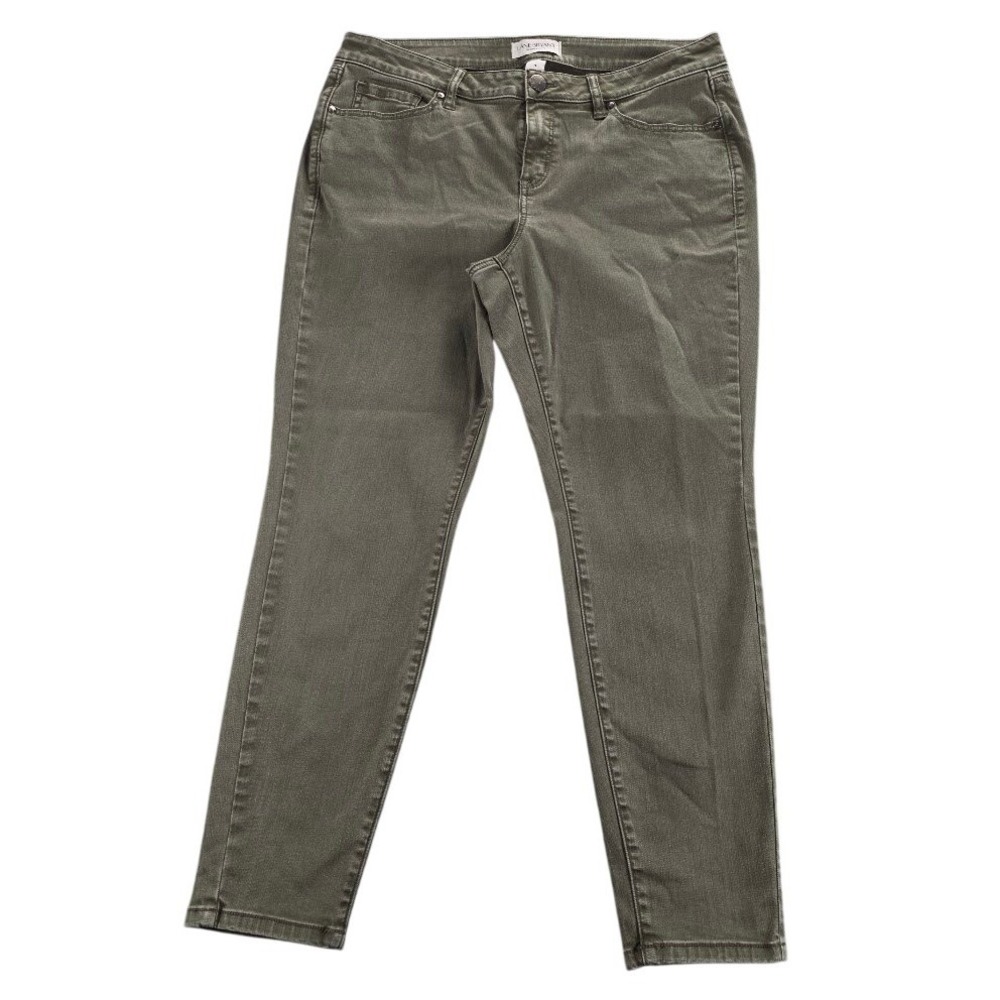 Lane Bryant Olive Green Mid-Rise Super Stretch Skinny Jeans Womens 16 Plus Size